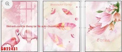 File tranh gốc File gốc in bộ tranh decor treo tráng gương canvas GB22431 chủ đề hiện đại
