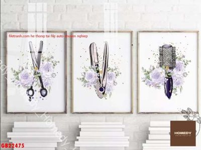 File gốc File gốc in bộ tranh decor treo tráng gương canvas GB22475 (cho in ấn) độc quyền