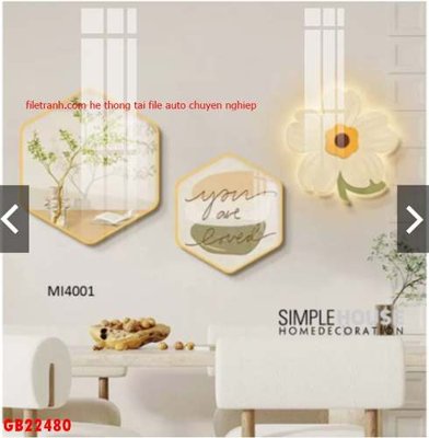 Chi tiết file gốc File gốc in bộ tranh decor treo tráng gương canvas GB22480 (cho in tráng gương)