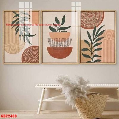 File tranh File gốc in bộ tranh decor treo tráng gương canvas GB22488 (gốc) chủ đề thiên nhiên