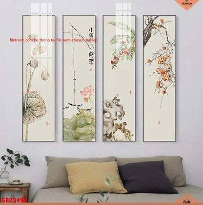 File tranh File gốc in bộ tranh decor treo tráng gương canvas GB22490 (ảnh gốc) không bị mờ