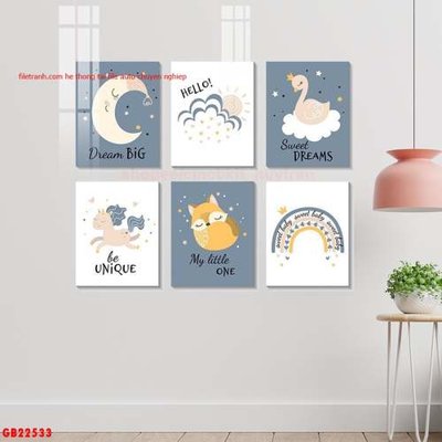 File gốc File gốc in bộ tranh decor treo tráng gương canvas GB22533 (chuẩn màu) cho in offset