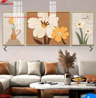 File tranh File gốc in bộ tranh decor treo tráng gương canvas GB22556 (gốc) chủ đề trừu tượng