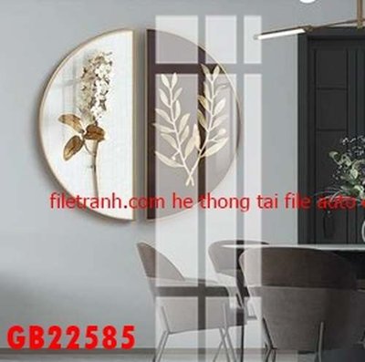 File tranh File gốc in bộ tranh decor treo tráng gương canvas GB22585 (ảnh gốc) độc quyền