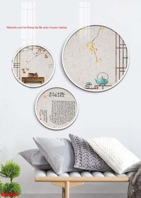 File tranh File gốc in bộ tranh decor treo tráng gương canvas GB22586 (gốc) chủ đề thiên nhiên