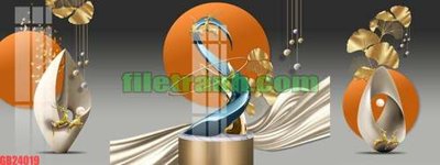 Download file gốc File gốc in bộ tranh decor treo tráng gương canvas GB24019 (in mica) 3D