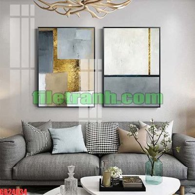 Ảnh gốc File gốc in bộ tranh decor treo tráng gương canvas GB24034 (nét căng) in mica