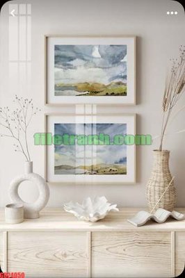 File tranh File gốc in bộ tranh decor treo tráng gương canvas GB24050 (gốc) chủ đề thành phố