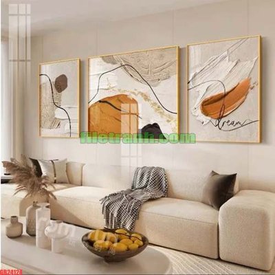 File tranh gốc File gốc in bộ tranh decor treo tráng gương canvas GB24124 chủ đề hiện đại