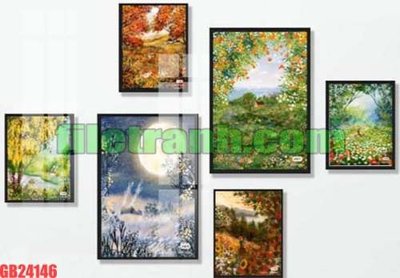 File in ấn File gốc in bộ tranh decor treo tráng gương canvas GB24146 (bản gốc) sắc nét