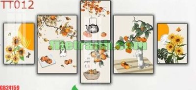 Tải file File gốc in bộ tranh decor treo tráng gương canvas GB24159 (gốc) chủ đề hoa sen