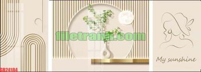 File gốc File gốc in bộ tranh decor treo tráng gương canvas GB24184 (in 3D) cho trang trí
