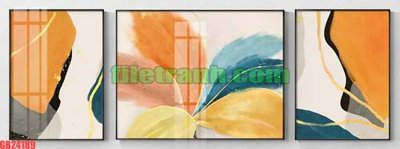 Ảnh gốc File gốc in bộ tranh decor treo tráng gương canvas GB24189 (nét căng) in mica