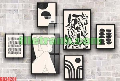 File tranh File gốc in bộ tranh decor treo tráng gương canvas GB24201 (ảnh gốc) không bị mờ