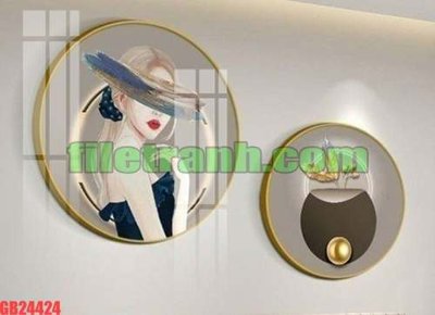 File ảnh File gốc in bộ tranh decor treo tráng gương canvas GB24424 (gốc) in standee