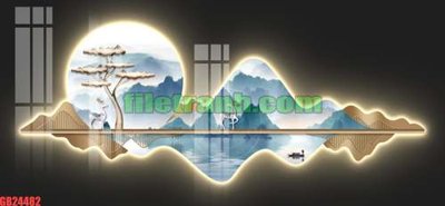 File gốc File gốc in bộ tranh decor treo tráng gương canvas GB24482 (in ấn) màu sắc trung thực