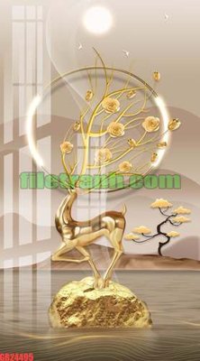 Tải file File gốc in bộ tranh decor treo tráng gương canvas GB24495 (gốc) chủ đề phong thủy