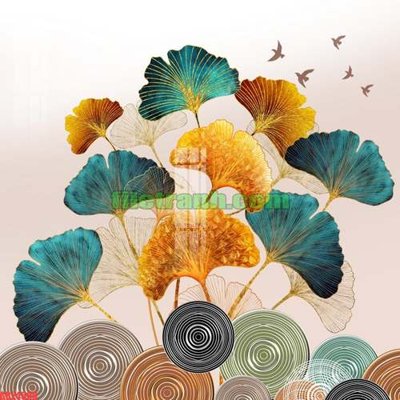 Tải file File gốc in bộ tranh decor treo tráng gương canvas GB24500 (gốc) chủ đề hoa sen