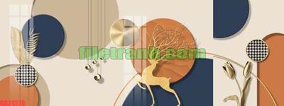 File gốc File gốc in bộ tranh decor treo tráng gương canvas GB24518 (in lụa) trang trí tường