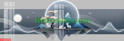 File gốc File gốc in bộ tranh decor treo tráng gương canvas GB24522 (in lụa) hoa văn cổ điển