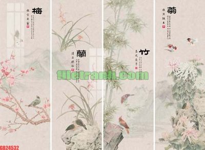 File tranh quảng cáo File gốc in bộ tranh decor treo tráng gương canvas GB24532 (download file gốc)