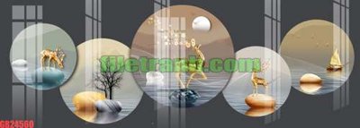 Tải file tranh File gốc in bộ tranh decor treo tráng gương canvas GB24560 (gốc) tại Filetranh.com