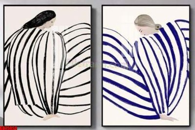 File tranh File gốc in bộ tranh decor treo tráng gương canvas GB25054 (bản gốc) in lụa 3D