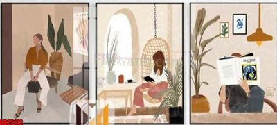 File PSD File gốc in bộ tranh decor treo tráng gương canvas GB25132 (bản gốc) cho nhà in