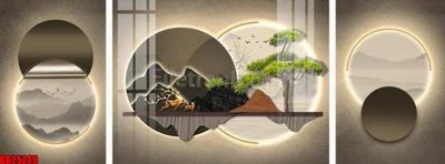 Tải file File gốc in bộ tranh decor treo tráng gương canvas GB25249 (gốc) làm file thiết kế