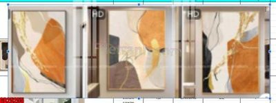 File in trần File gốc in bộ tranh decor treo tráng gương canvas GB25255 (bản gốc) hoa văn