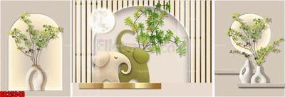 File ảnh File gốc in bộ tranh decor treo tráng gương canvas GB25343 (gốc) cho trang trí nhà hàng