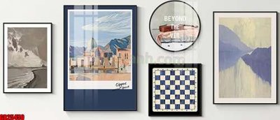 File gốc File gốc in bộ tranh decor treo tráng gương canvas GB25450 cho in ấn và thiết kế