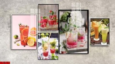 File tranh File gốc in bộ tranh decor treo tráng gương canvas GB25453 (file gốc) chủ đề phong thủy