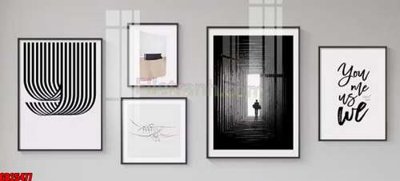 File tranh File gốc in bộ tranh decor treo tráng gương canvas GB25477 (bản gốc) in lụa 3D