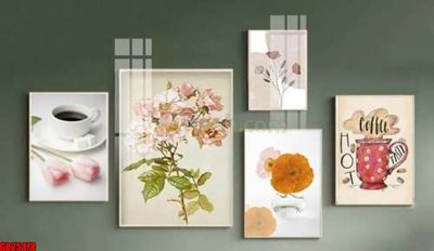 File tranh in trần 3D File gốc in bộ tranh decor treo tráng gương canvas GB25478 (ảnh gốc)