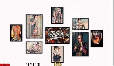 File tranh gốc File gốc in bộ tranh decor treo tráng gương canvas GB25550 chủ đề hiện đại