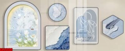 File PSD File gốc in bộ tranh decor treo tráng gương canvas GB26086 (bản gốc) độ phân giải cao
