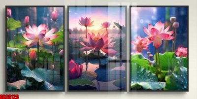 File in mica File gốc in bộ tranh decor treo tráng gương canvas GB26128 (bản gốc) làm vách ngăn