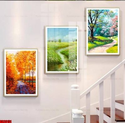 File tranh gốc File gốc in bộ tranh decor treo tráng gương canvas GB26151 (sắc nét từng chi tiết)