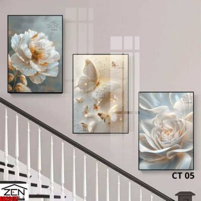 Ảnh gốc file in lụa File gốc in bộ tranh decor treo tráng gương canvas GB26157 chi tiết