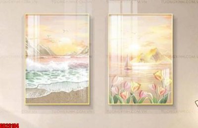 File gốc File gốc in bộ tranh decor treo tráng gương canvas GB26184 (in lụa) trang trí tường