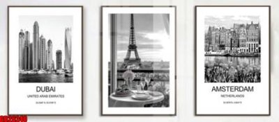 File tranh File gốc in bộ tranh decor treo tráng gương canvas GB26240 (bản gốc) in lụa dán tường