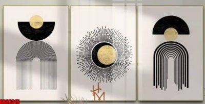 File gốc File gốc in bộ tranh decor treo tráng gương canvas GB26315 (in 3D) nghệ thuật