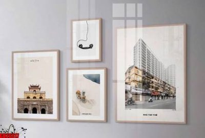 Cung cấp file tranh gốc File gốc in bộ tranh decor treo tráng gương canvas GB26317 độc quyền