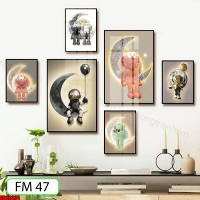 File tranh File gốc in bộ tranh decor treo tráng gương canvas GB26334 (bản gốc) treo tường
