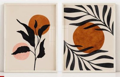 Hình ảnh file gốc in trần nhà File gốc in bộ tranh decor treo tráng gương canvas GB26546