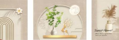 File tranh File gốc in bộ tranh decor treo tráng gương canvas GB26655 (gốc) chủ đề trẻ em