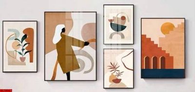 File gốc File gốc in bộ tranh decor treo tráng gương canvas GB26802 (trang trí) cho phòng khách