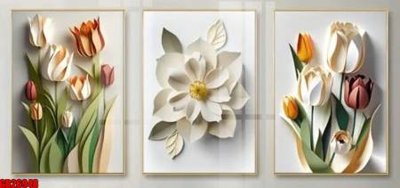 File gốc File gốc in bộ tranh decor treo tráng gương canvas GB26948 (in ấn) màu sắc trung thực