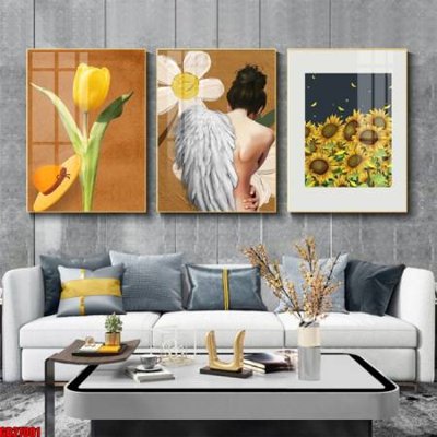 File ảnh File gốc in bộ 3 tranh treo tường hiện đại GB27001 (gốc) in PP, decal